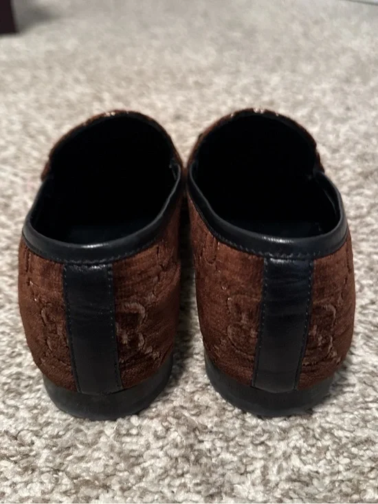 Gucci Brown Velvet Horsebit Loafers - Picture 3 of 9